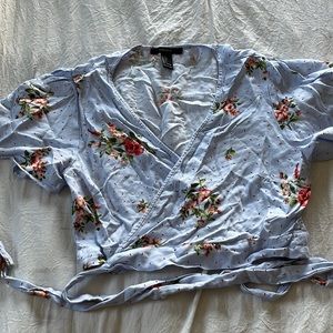 Floral wrap crop top